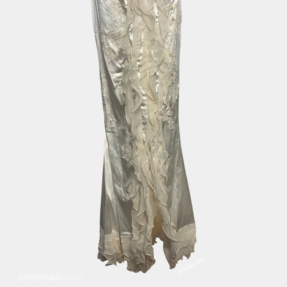 Mandalay NWT Y2K Elegant White Lace Evening Dress Size 6 - Picture 5 of 6